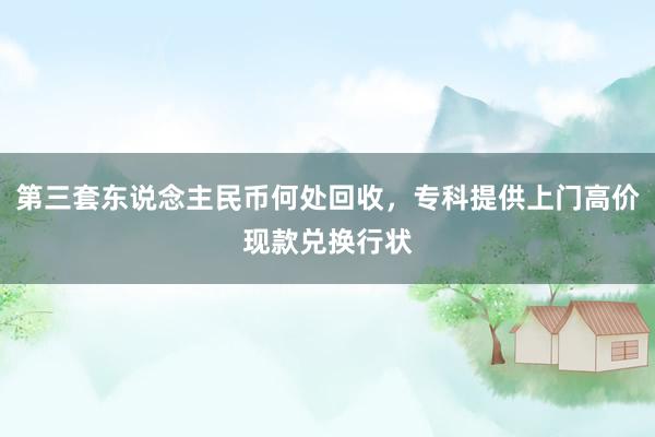 第三套东说念主民币何处回收，专科提供上门高价现款兑换行状