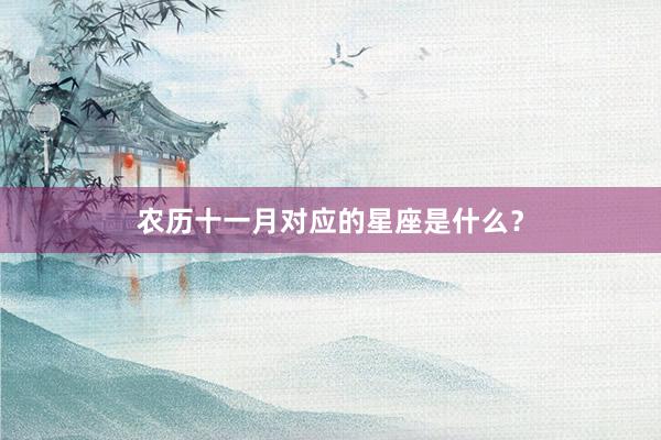农历十一月对应的星座是什么？